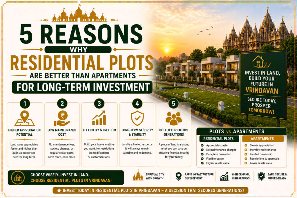 plot in vrindavan vs apartment investment comparison