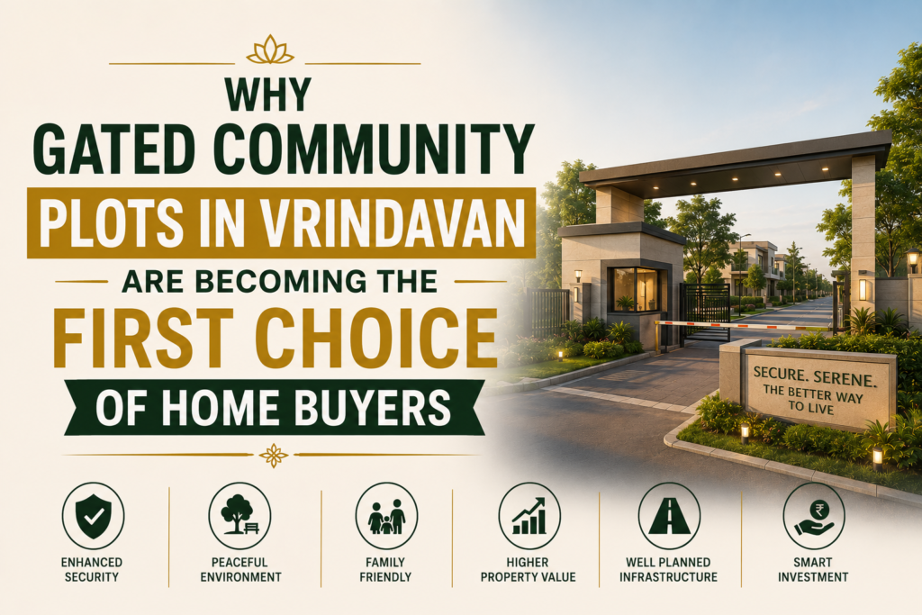 gated community plots in Vrindavan with modern amenities and security