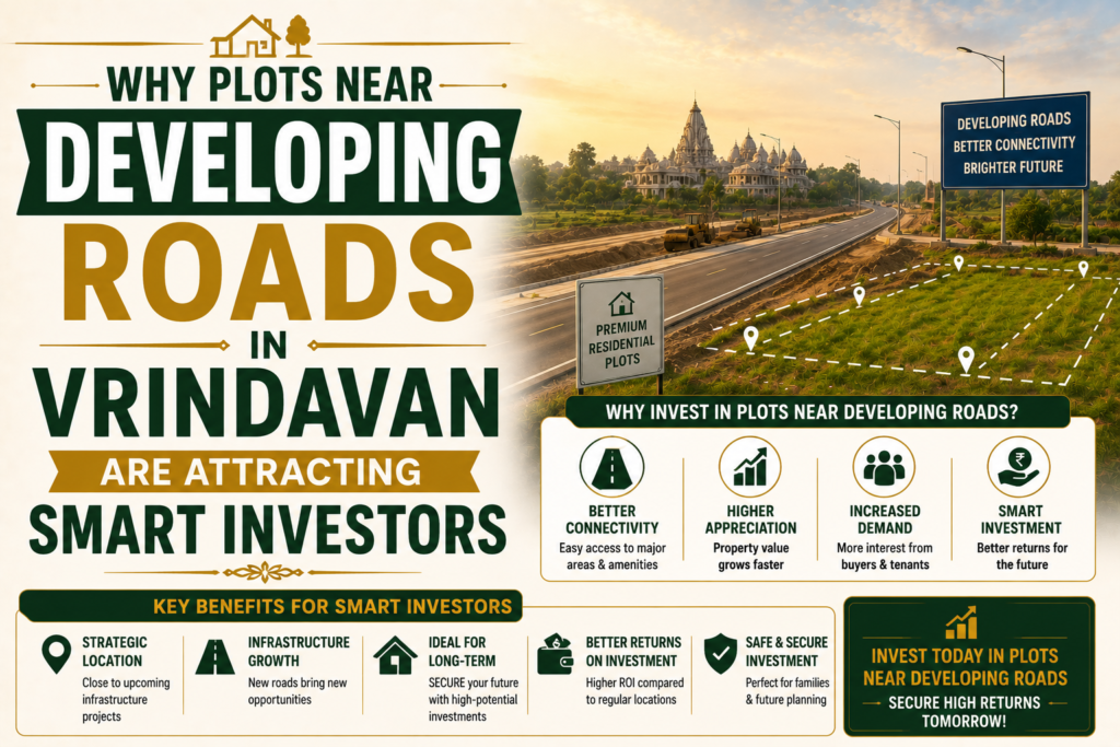 residential plots near developing roads in Vrindavan with good connectivity
