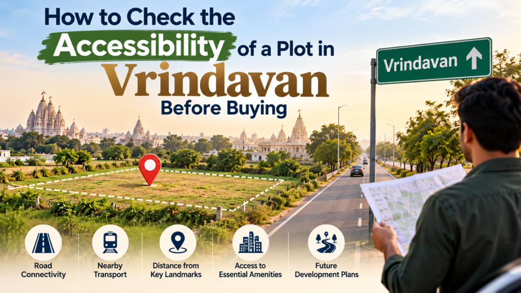 Plot accessibility and road access in Vrindavan