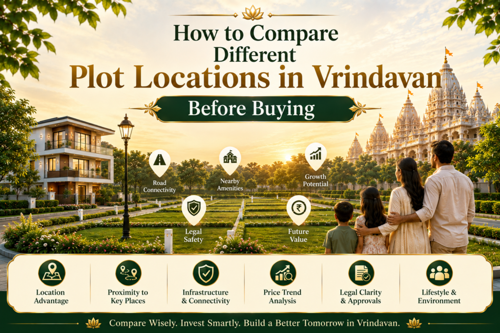comparison of residential plots in Vrindavan before buying