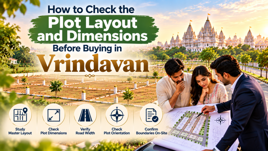 Plot layout and dimensions for a residential plot in Vrindavan